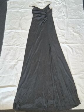 90s Black maxi halter dress with Rhinestone chain strap glam party Prom